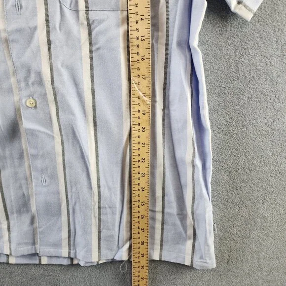 Les Deux Lawson Stripe SS Shirt Short Sleeves Men's XL Summer Sky Button Closure